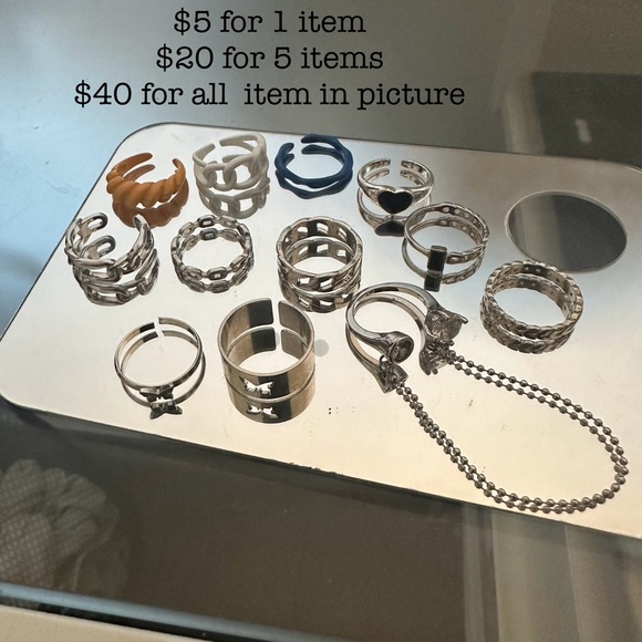 Gold and Silver Look Rings - Picture 2 of 2